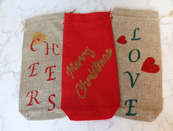 "Merry Christmas" wine bag