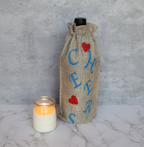 "Cheers" wine bag