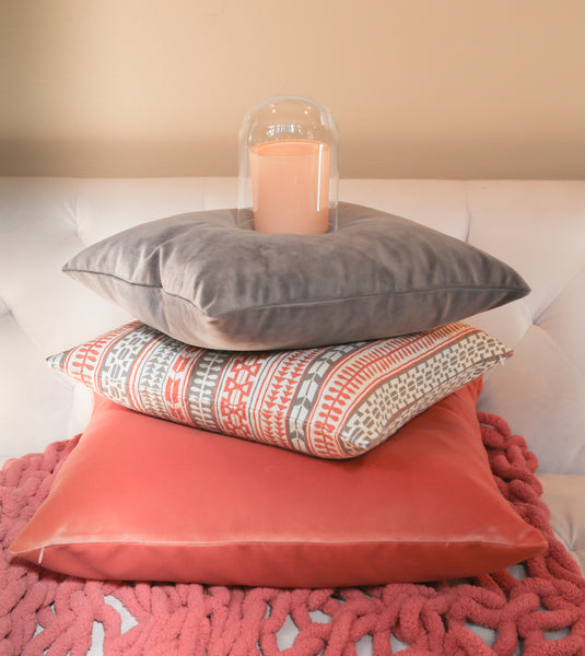 Cream Light Coral Cushion