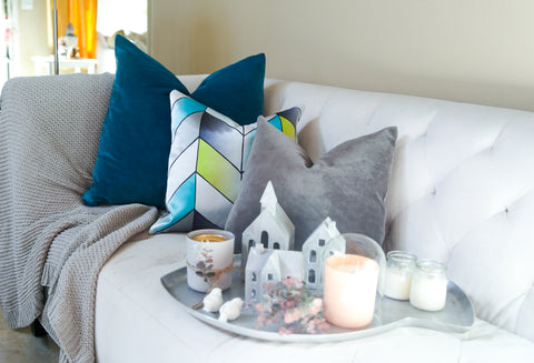 Grey & Teal Cushion