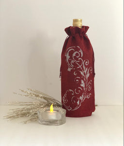 Red Leaf Wine Bag