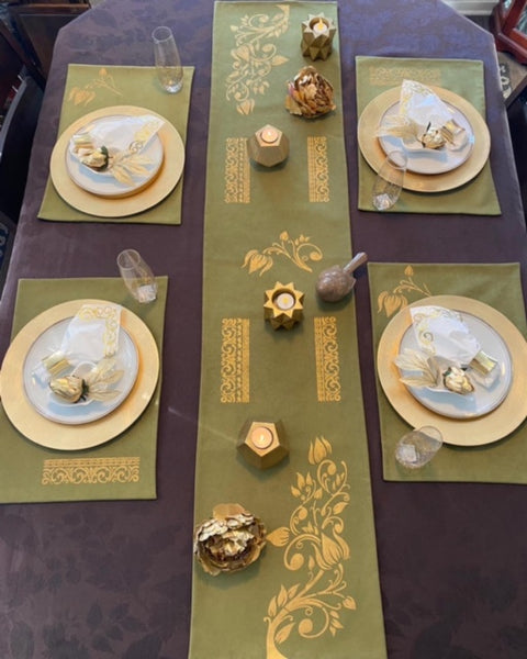 Green Placemats & Runner Set